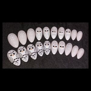 🔴SALE SET🔴Owl Hard Gel Press On Nail Art Set